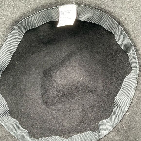 Elegant Vintage Black Wide-Brim Hat with a tie - Picture 3 of 6